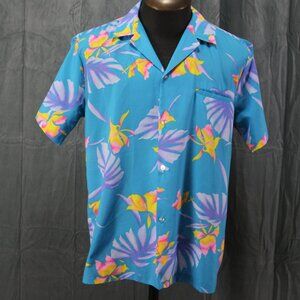 Vintage Hawaiian Shirt - Neon Floral Pattern by Kai Nani - Men's Large